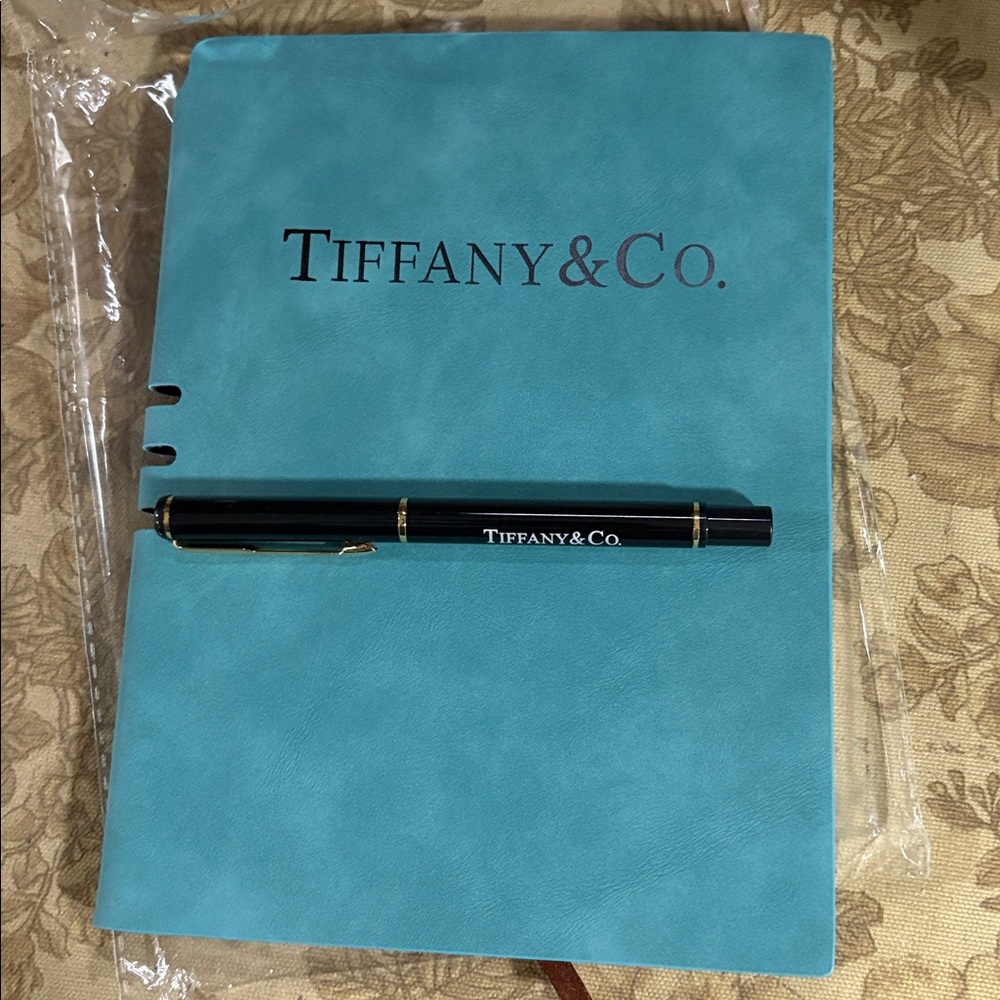 Tiffany & Co. Teal Notebook with Black Pen